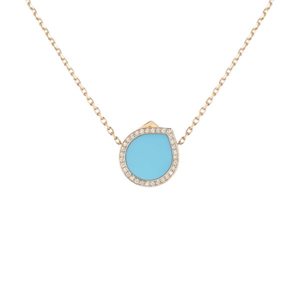 Collier Repossi Antifer Pavé en or rose, turquoise et diamants