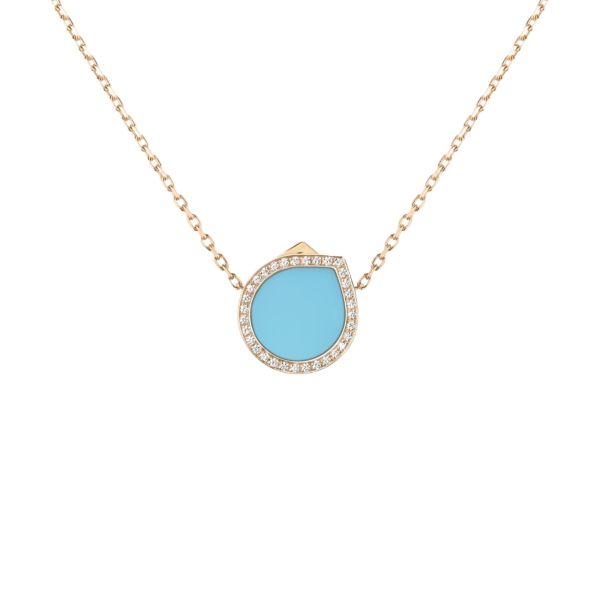 Reposi Antifer Pavé necklace in rose gold, turquoise and diamonds