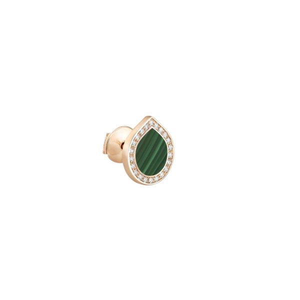 Puce d'oreille Repossi Antifer Pavé en or rose, malachite et diamants