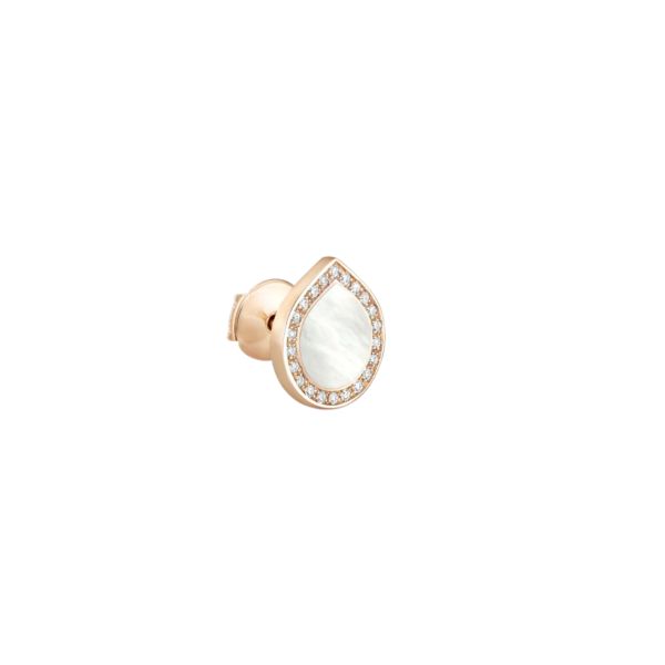 Puce d'oreille Repossi Antifer Pavé en or rose, nacre blanche et diamants