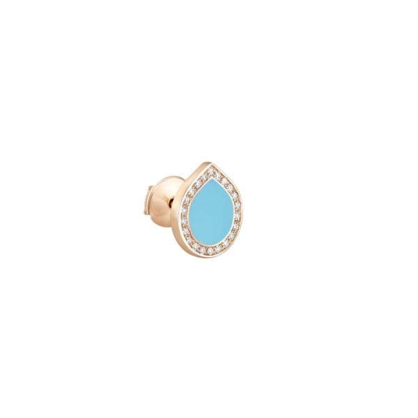 Puce d'oreille Repossi Antifer Pavé en or rose, turquoise et diamants