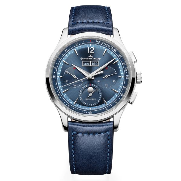 Montre Jaeger-LeCoultre Master Control Chronograph Calendar automatique cadran bleu bracelet cuir 40 mm