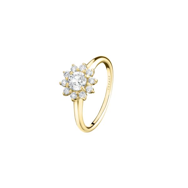 Lepage Marguerite ring in yellow gold and diamonds