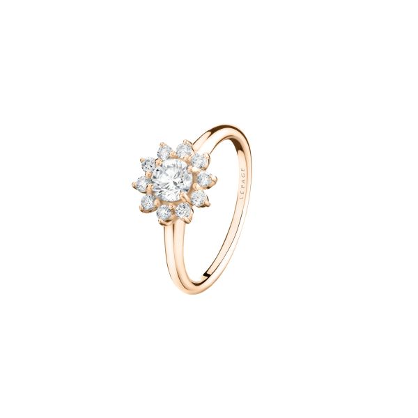 Lepage Marguerite ring in rose gold and diamonds