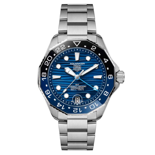 TAG Heuer Aquaracer Professional 300 GMT automatic watch blue dial steel bracelet 42 mm