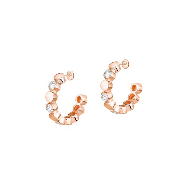 Messika D-Vibes mini hoop earrings in rose gold and diamonds