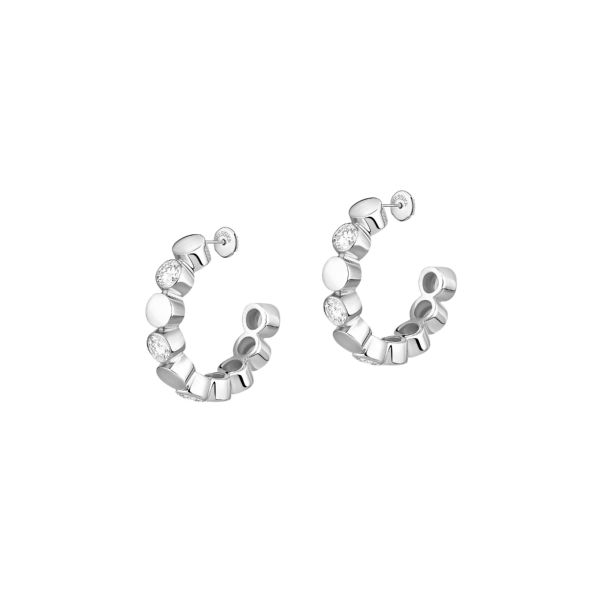 Messika D-Vibes mini hoop earrings in white gold and diamonds