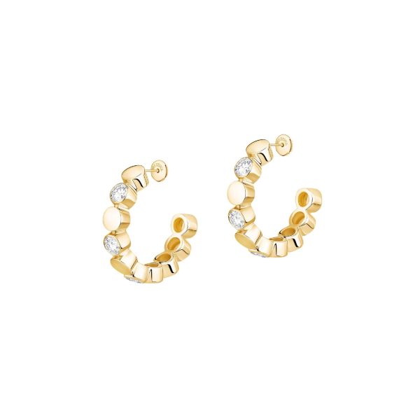 Messika D-Vibes mini hoop earrings in yellow gold and diamonds