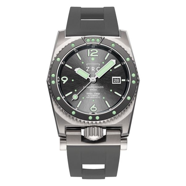 ZRC Grands Fonds 300 MN64 Ruthénium automatic grey dial rubber strap 41,5 mm