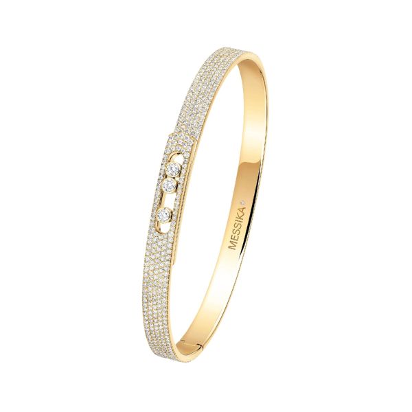 Messika Move Noa PM Full Pavé bangle bracelet in yellow gold and diamonds