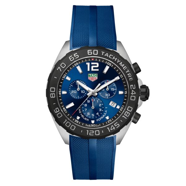 Montre TAG Heuer Formula 1 Colors quartz cadran bleu bracelet caoutchouc bleu 43 mm CAZ101AV.FT8077