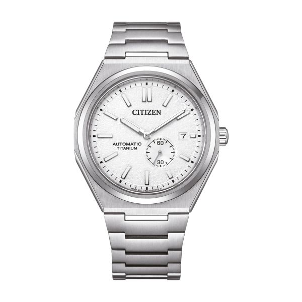 Montre Citizen Super Titanium automatique cadran blanc bracelet titane 40,5 mm
