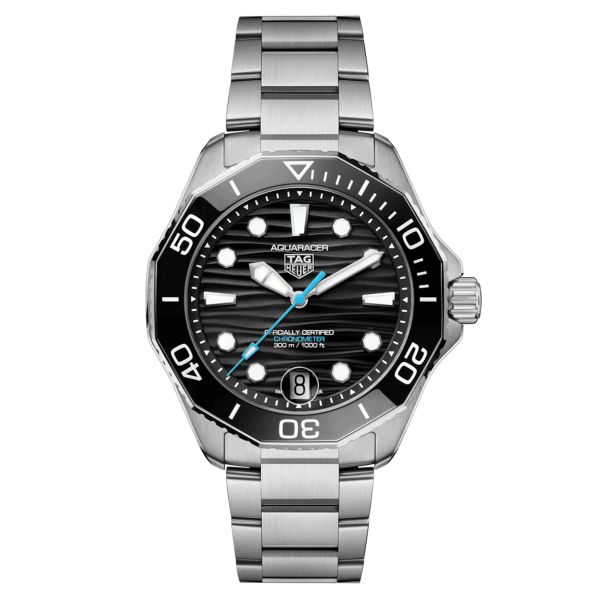 Montre TAG Heuer Aquaracer Professional 300 Date automatique cadran noir bracelet acier 42 mm WBP5110.BA0013