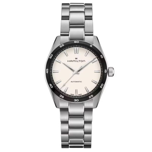 Hamilton Jazzmaster Performer automatic watch white dial steel bracelet 38 mm