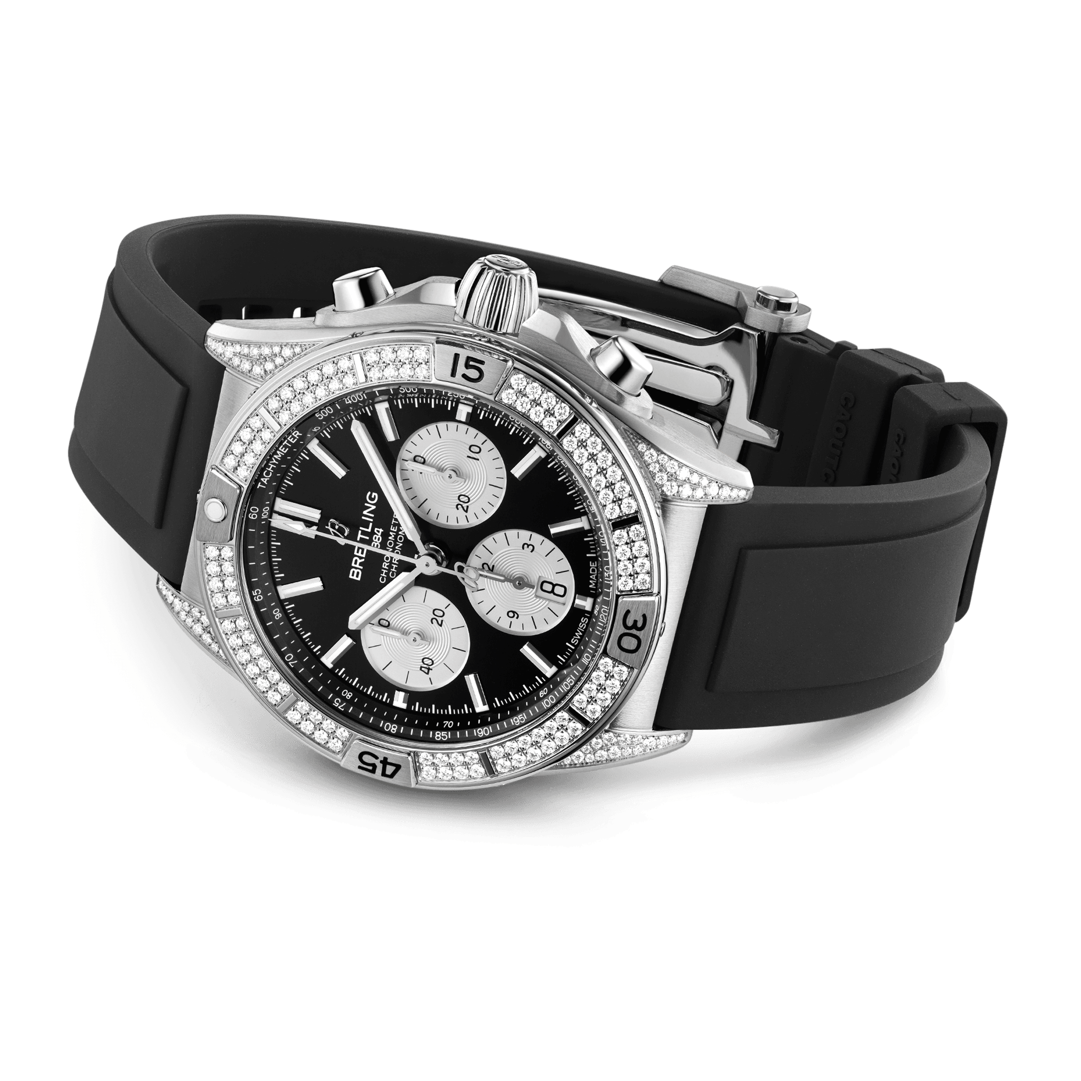 Breitling watch black rubber strap best sale