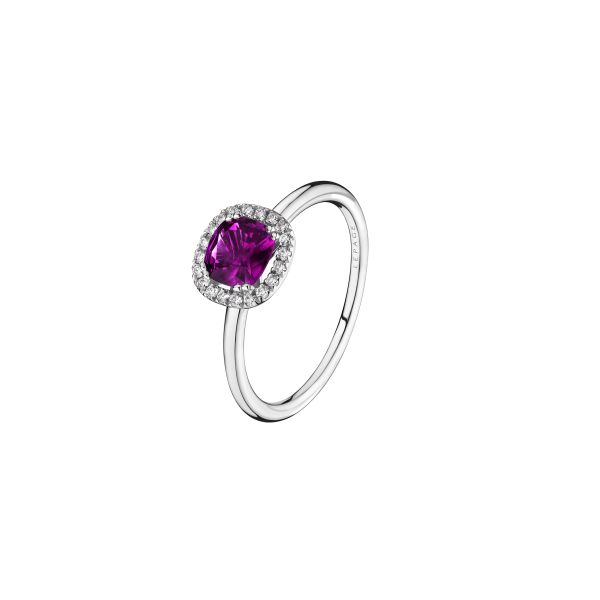 Lepage Lily Rose ring in white gold, royal purple garnet and diamonds