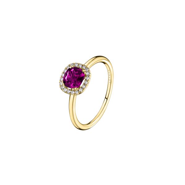 Lepage Lily Rose ring in yellow gold, royal purple garnet and diamonds