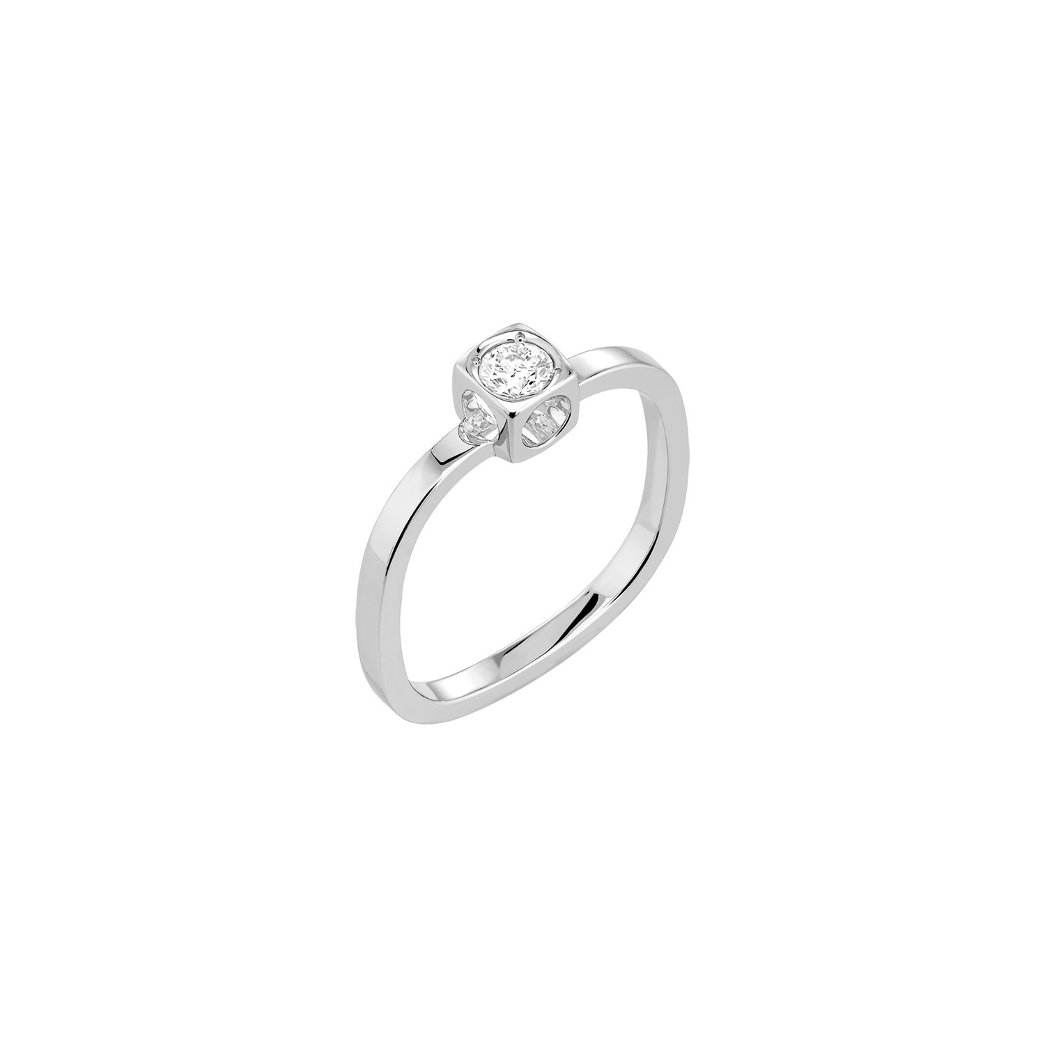 dinh van ring Le Cube Diamant in white gold and diamond Lepage