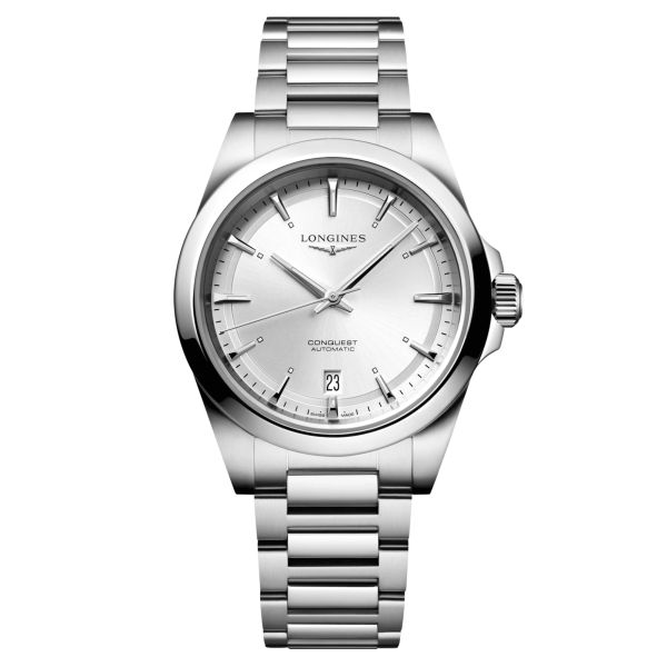 Longines Conquest automatic watch silver dial steel bracelet 38 mm L3.720.4.72.6