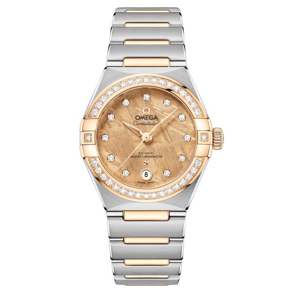 Omega Constellation Meteorite automatic steel & yellow gold gold dial steel bracelet 29 mm