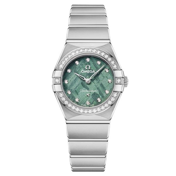 Montre Omega Constellation Météorite quartz cadran vert bracelet acier 25 mm