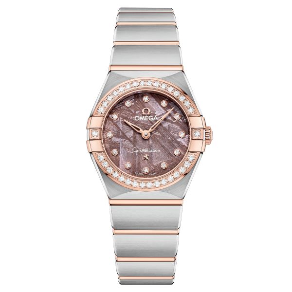 Omega Constellation Meteorite quartz steel & sedna gold lilac dial steel bracelet 25 mm