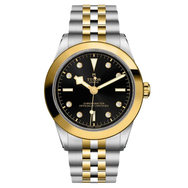 Montre Tudor Black Bay 39 S&G automatique lunette or jaune cadran noir bracelet acier et or jaune 39 mm M79663-0006