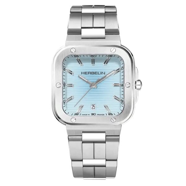 Montre Herbelin Cap Camarat quartz cadran bleu arctique bracelet acier 39 x 39 mm