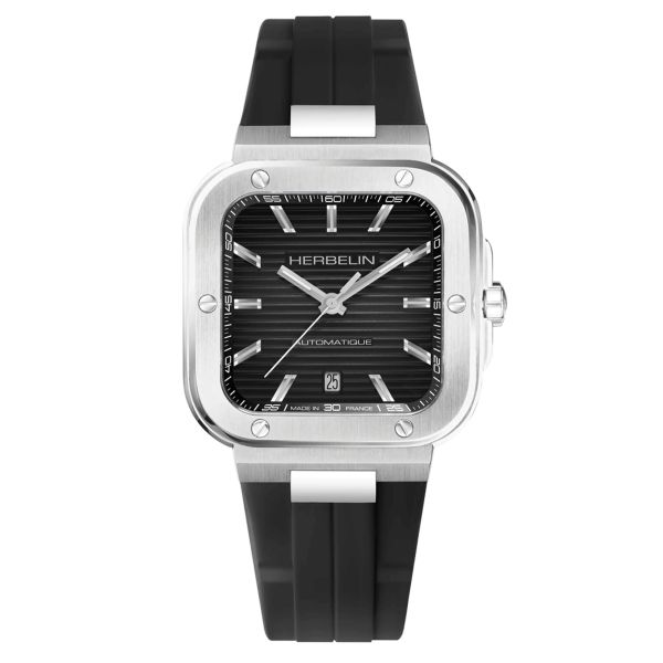 Herbelin Cap Camarat Automatic black dial rubber strap 39 x 39 mm