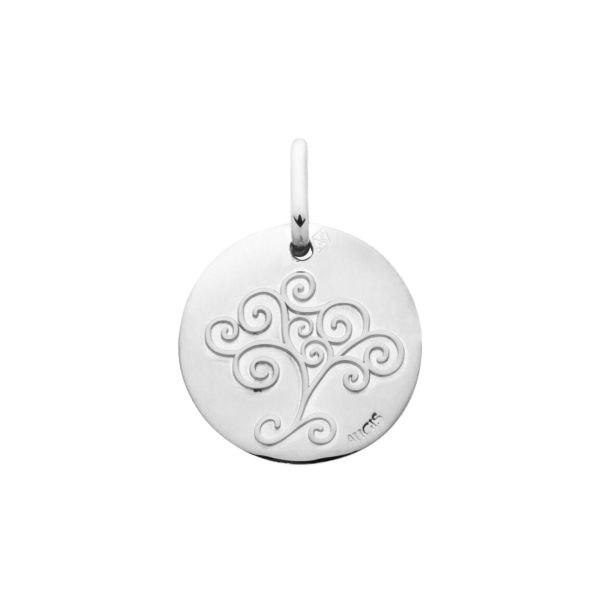 A.Augis white gold arabesque Tree of Life christening medal