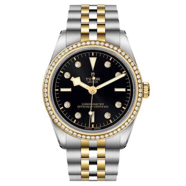 Tudor Black Bay 36 S&G automatic watch bezel set with diamond hour markers black dial 36 mm M79653-0005