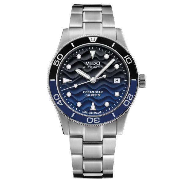 Mido Ocean Star 39 automatic watch blue dial steel bracelet 39 mm