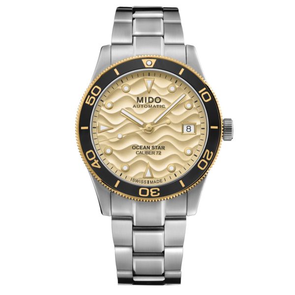 Mido Ocean Star 39 automatic watch champagne dial steel bracelet 39 mm