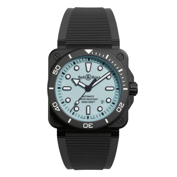 Bell & Ross BR 03 Diver Full Lum Ceramic automatic luminescent dial rubber strap 42 mm