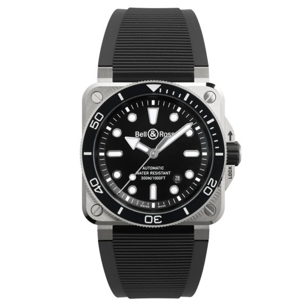 Bell & Ross BR 03 Diver Black Steel automatic black dial rubber strap 42 mm