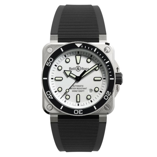 Bell & Ross BR 03 Diver White Steel automatic white dial rubber strap 42 mm