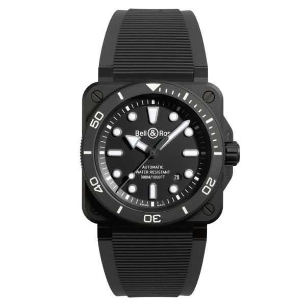 Bell & Ross BR 03 Diver Black Matte Ceramic automatic black dial rubber strap 42 mm