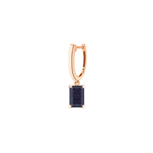 Boucle d'oreille Ginette NY Solo Midnight en or rose et blue sandstone