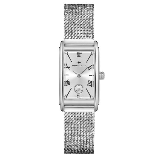 Hamilton American Classic Ardmore quartz watch silver dial stainless steel bracelet Milanese mesh 18.7 x 27 mm