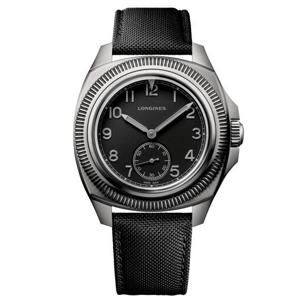 Montre Longines Pilot Majetek Pioneer Edition automatique cadran noir bracelet tissu noir 43 mm L2.838.1.53.2