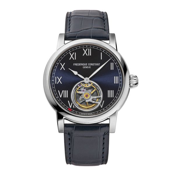 Frederique Constant Classic Manufacture Heart Beat automatic blue dial leather strap 39 mm