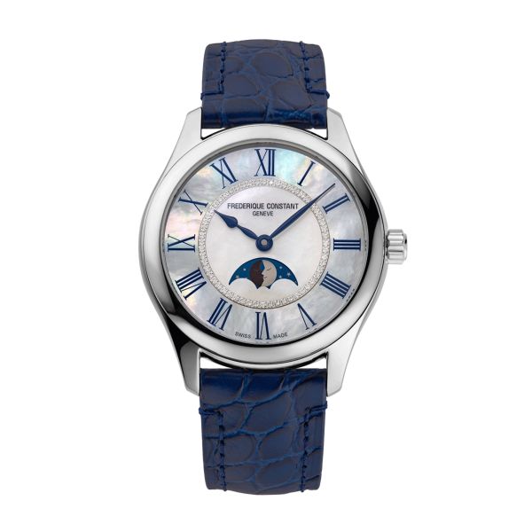 Frédérique Constant Classic Elegance Luna automatic mother-of-dial dial leather strap 36mm