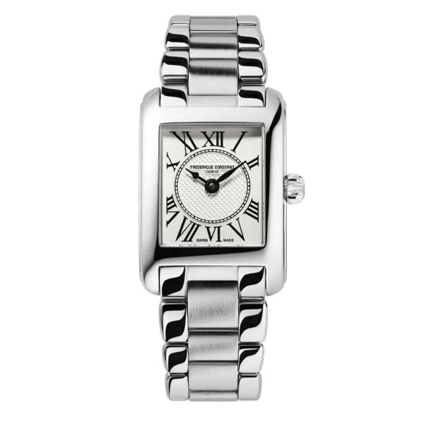 Frédérique Constant Classics Carrée Ladies quartz white dial steel bracelet 23 x 21 mm