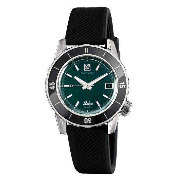 March LA.B Belza Forest automatic green dial silicon strap 40 mm