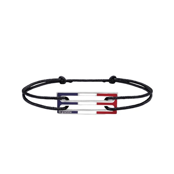 Le Gramme Olympic Games Edition Tricolore 2.5 g silver and lacquer bracelet