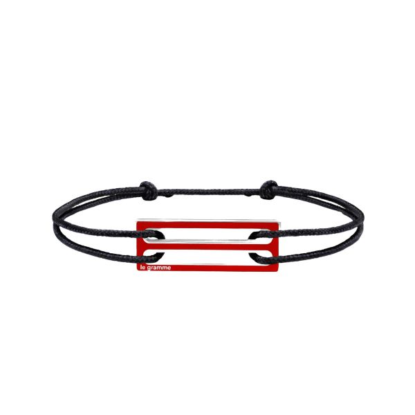 Le Gramme Olympic Games Edition Red 2.5 g silver and lacquer bracelet