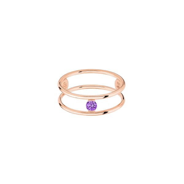 La Brune et La Blonde Hula Hoop ring in rose gold and amethyst 0.10 carat