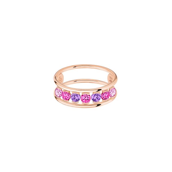 Bague La Brune et La Blonde Hula Hoop en or rose et améthyste 0,10 carat