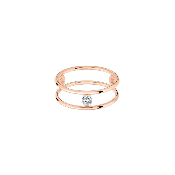 La Brune et La Blonde Hula Hoop ring in rose gold and diamond 0.10 carat