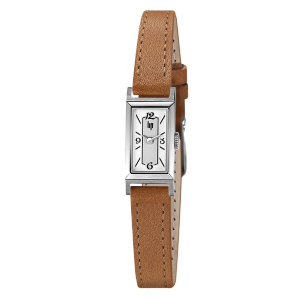 Lip Churchill T13 quartz white dial leather strap 13 x 29 mm